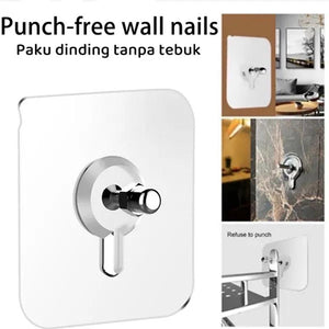 10pcs Adhesive Wall Screws Hanging Nails, Screw Stickers for Hanging Shelves, Shower, Kitchen