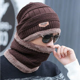 Song Ting Warm Knitted 1 Hat and 1 Neck Warmer Collar