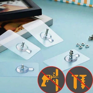 10pcs Adhesive Wall Screws Hanging Nails, Screw Stickers for Hanging Shelves, Shower, Kitchen